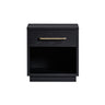 TOV Marlow 17" Wood Nightstand With Drawer Black