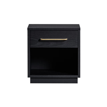 TOV Marlow 17" Wood Nightstand With Drawer Black