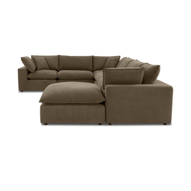 TOV Cali 7-Piece Chocolate Brown Performance Velvet Large Chaise Sectional, image 1