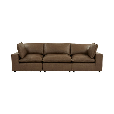 TOV Cali 120" Brown Leather Modular Sofa, image 1