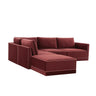 TOV Willow 5-Piece Performance Velvet Modular Left Facing Sectional, Red option, image 1