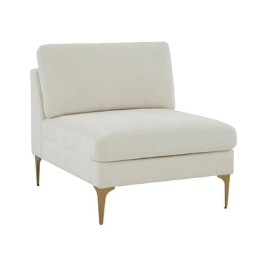 TOV Serena Performance Velvet Modular Armless Chair, Cream option, image 1