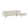 TOV Serena 3-Piece Performance Velvet Chaise Sectional Cream