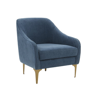 TOV Serena Performance Velvet Accent Chair Blue
