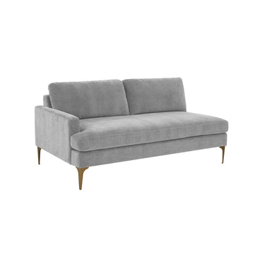 TOV Serena 68" Performance Velvet Modular Loveseat Grey