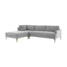 TOV Serena 3-Piece Performance Velvet Chaise Sectional, Grey / LAF option, image 1