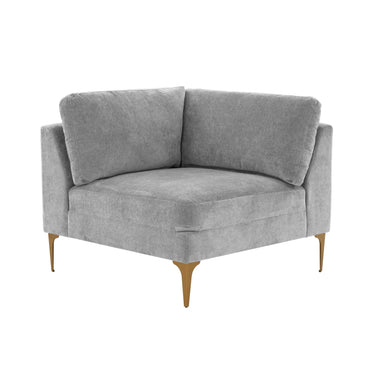 TOV Serena Performance Velvet Modular Corner Seat, Grey option, image 1
