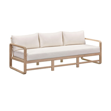 TOV Palata 84" Cream Performance Fabric Outdoor Sofa, image 1