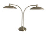 House of Troy Ridgeline satin nickel adjustable double table lamp with two metal dome shaped shades