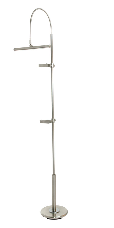 House of Troy River North Easel floor lamp satin nickel LED slimline shade