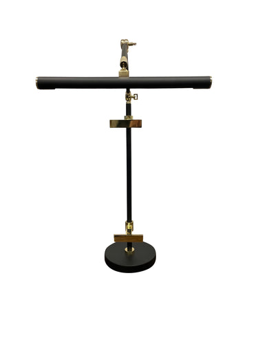 House of Troy River North Easel table lamp antique brass and polished brass accents LED slimline shade