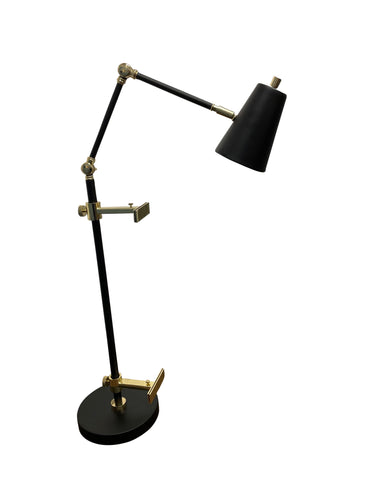 House of Troy River North Easel table lamp black and polished brass accents spot light shade