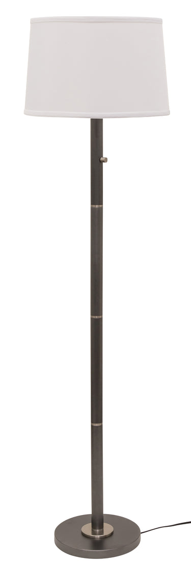 House of Troy Rupert three way floor lamp in granite with satin nickel accents