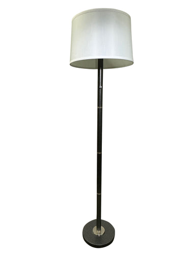 House of Troy Rupert three way floor lamp in supreme silver with satin nickel accents