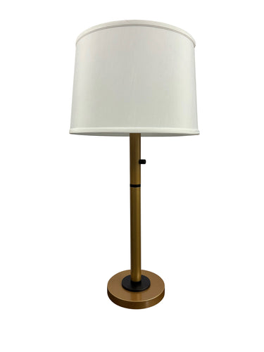 House of Troy Rupert three way table lamp in Heritage Gold with Black accents and USB port