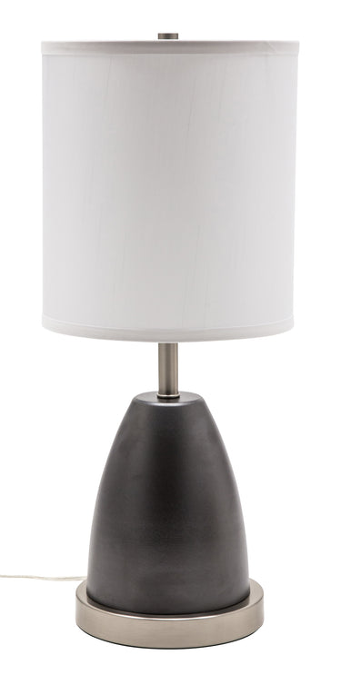 House of Troy Rupert table lamp in granite with satin nickel accents and USB port