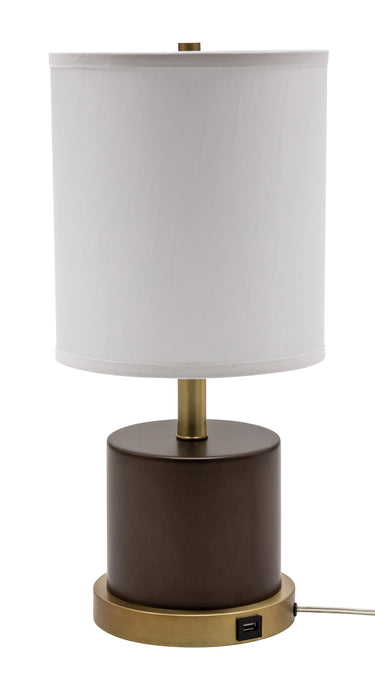 House of Troy Rupert table lamp Chestnut Bronze with weathered brass accents and USB port