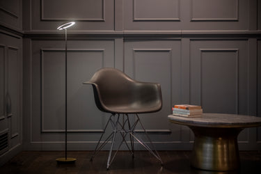 Koncept Royyo Floor Lamp Matte Black Body Honeydew Felt Base Plate