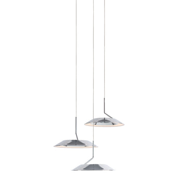 Koncept Royyo Pendant Circular 3 Pendant Chrome Matte White Canopy