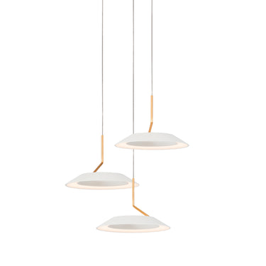 Koncept Royyo Pendant Circular 3 Pendant Matte White Gold Accent Matte White Canopy