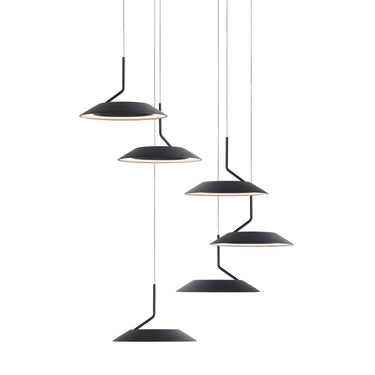 Koncept Royyo Pendant Circular 6 Pendant Matte Black Matte Black Canopy