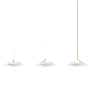Koncept Royyo Pendant Linear 3 Pendant Matte White Gold Accent Matte White Canopy