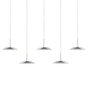 Koncept Royyo Pendant Linear 5 Pendant Chrome Matte White Canopy