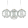 Modern Italian designer LED chandelier with blown glass spheres for dining room