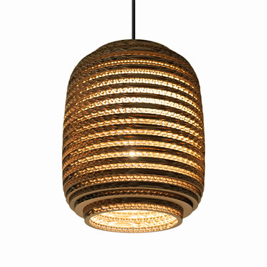 Natural recycled cardboard Ausi pendant light by Graypants