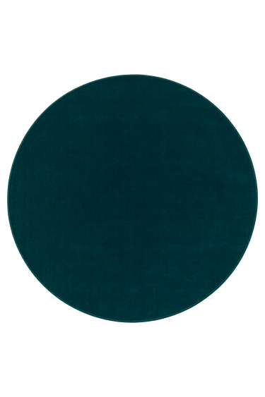 Signature Round wool rug in Blue, full view