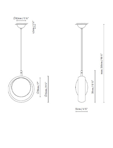 Measurements for the Ring S1 (line drawing)