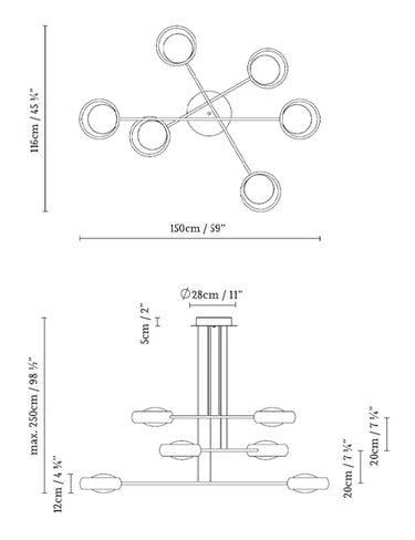 Measurements for the Ring S6 (line drawing)