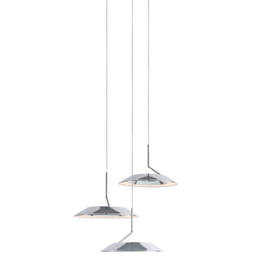 Royyo circular multi light pendant in matte black with six LED lights