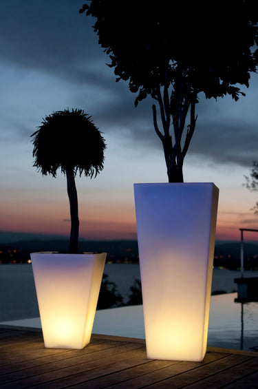 Rumba Bluetooth LED Cordless Planter by Smart & Green, 14 x 20 in, glowing - LoftModern