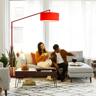 Nova of California Stretch Arc Floor Lamp 87 Red Step
