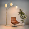 Nova of California Santa Clara Bone Porcelain 3 Light Arc Floor Lamp 85 Weathered Brass Walnut