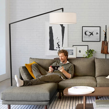 Nova of California Stretch Arc Floor Lamp 87 Matte Black Step