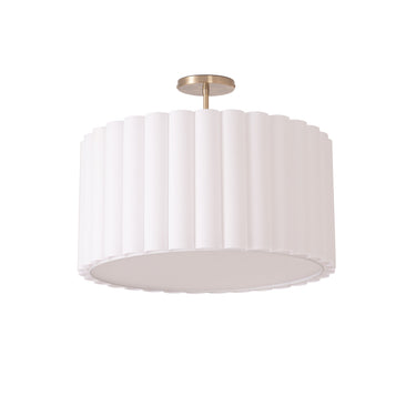 Nova Scallop Semi-Flush Mount in Weathered Brass, photo 1