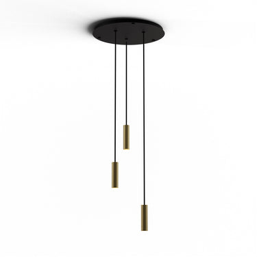 Koncept Combi Pendant 6" Circular 3 Combo Brass Matte Black Canopy Suspension Flush Mount 2-in-1