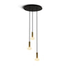Koncept Combi Pendant 6" Circular 3 Combo Brass Matte Black Canopy Glass Ball Attachment Suspension Flush Mount 2-in-1