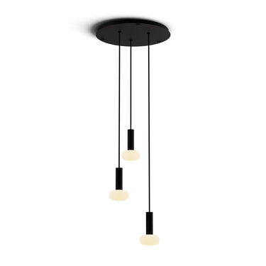 Koncept Combi Pendant 6" Circular 3 Combo Matte Black Matte Black Canopy Glass Ball Attachment Suspension Flush Mount 2-in-1