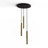 Koncept Combi Pendant 16" Circular 3 Combo Brass Matte Black Canopy Suspension Flush Mount 2-in-1