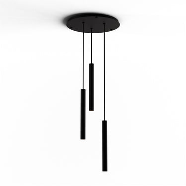 Koncept Combi Pendant 16" Circular 3 Combo Matte Black Matte Black Canopy Suspension Flush Mount 2-in-1
