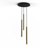Koncept Combi Pendant 24" Circular 3 Combo Brass Matte Black Canopy Suspension Flush Mount 2-in-1