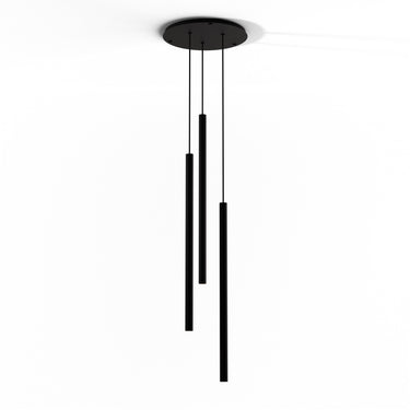 Koncept Combi Pendant 36" Circular 3 Combo Matte Black Matte Black Canopy Suspension Flush Mount 2-in-1