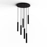 Koncept Combi Pendant 12" Circular 6 Combo Matte Black Matte Black Canopy Suspension Flush Mount 2-in-1