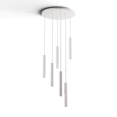 Koncept Combi Pendant 12" Circular 6 Combo Matte White Matte White Canopy Suspension Flush Mount 2-in-1