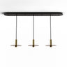 Koncept Combi Pendant 6" Linear 3 Combo Brass Matte Black Canopy 9" Glass Plate Tea Brown Attachment Suspension Flush Mount 2-in-1