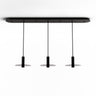 Koncept Combi Pendant 6" Linear 3 Combo Matte Black Matte Black Canopy 9" Glass Plate Dark Grey Attachment Suspension Flush Mount 2-in-1