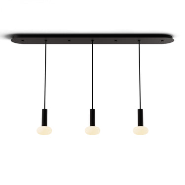 Koncept Combi Pendant 6" Linear 3 Combo Matte Black Matte Black Canopy Glass Ball Attachment Suspension Flush Mount 2-in-1